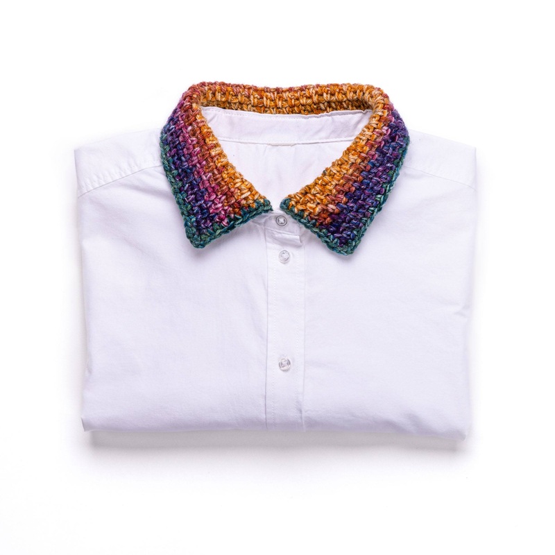 Red Heart Crochet Upcycled Collar