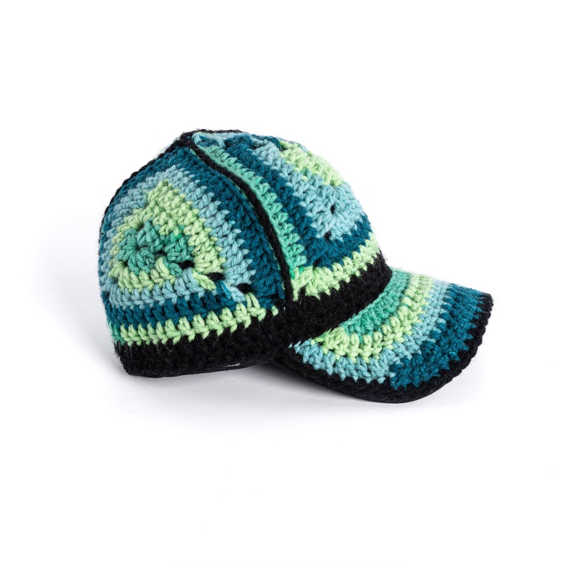 Red Heart Crochet Upcycled Granny Cap