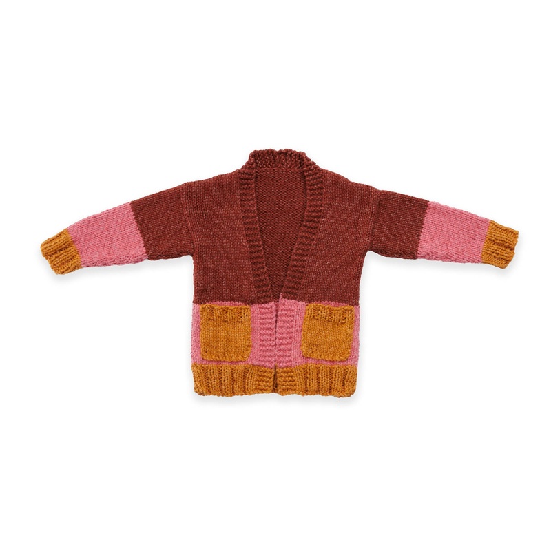 Bernat Colorblocked Knit Cardigan