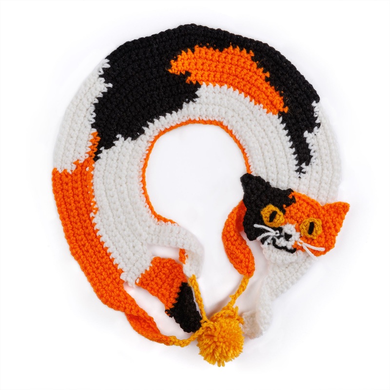 Red Heart Crochet Calico Cat Collar