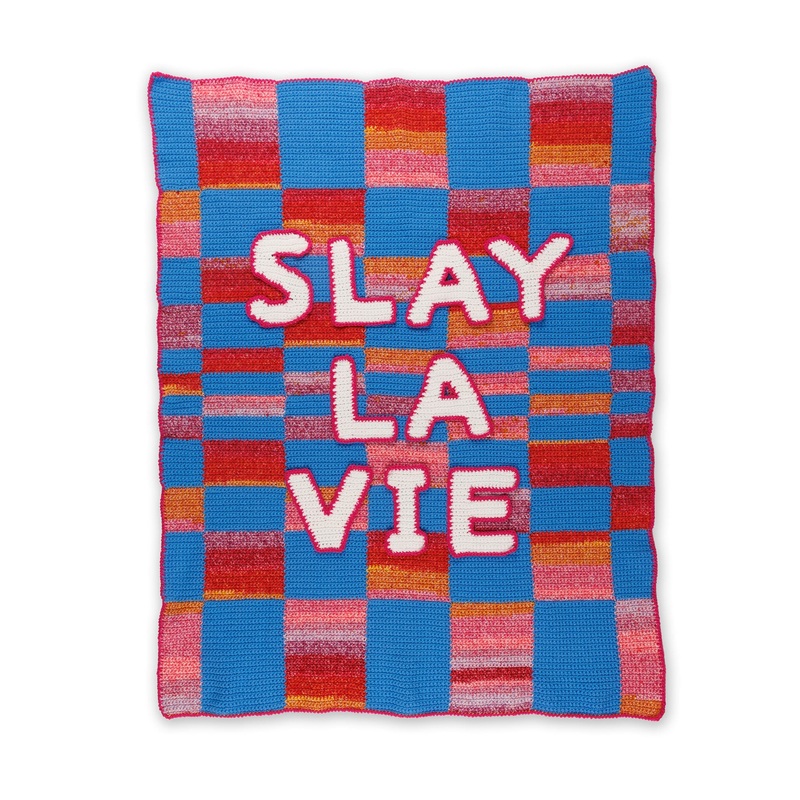 Red Heart Crochet Check My Text Blanket