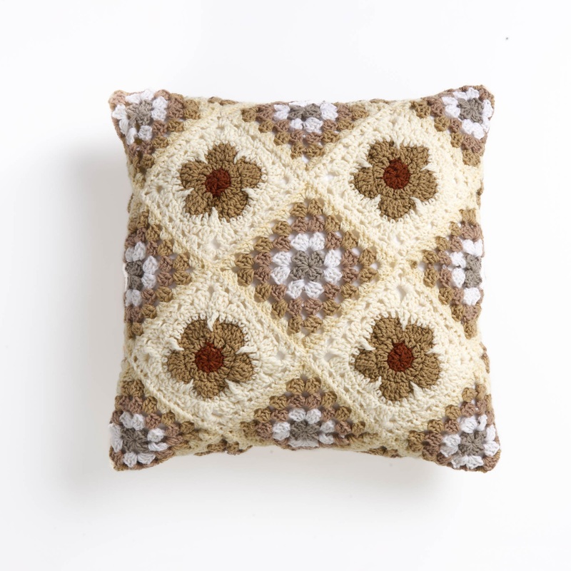 Red Heart Crochet Poppy Fields Pillow