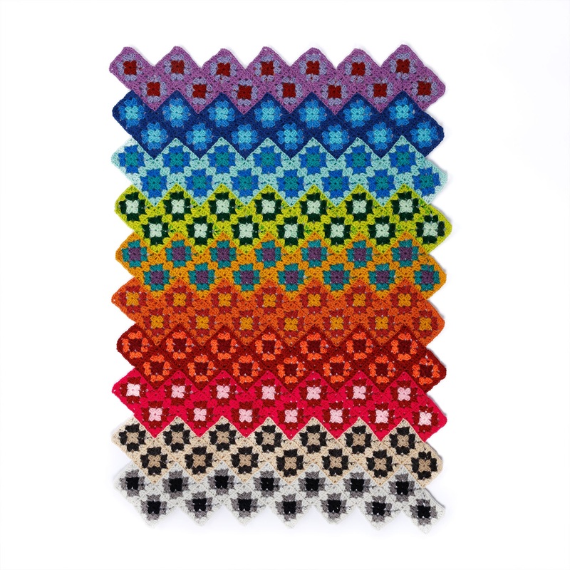 Red Heart Crochet Spectrum of Squares Blanket