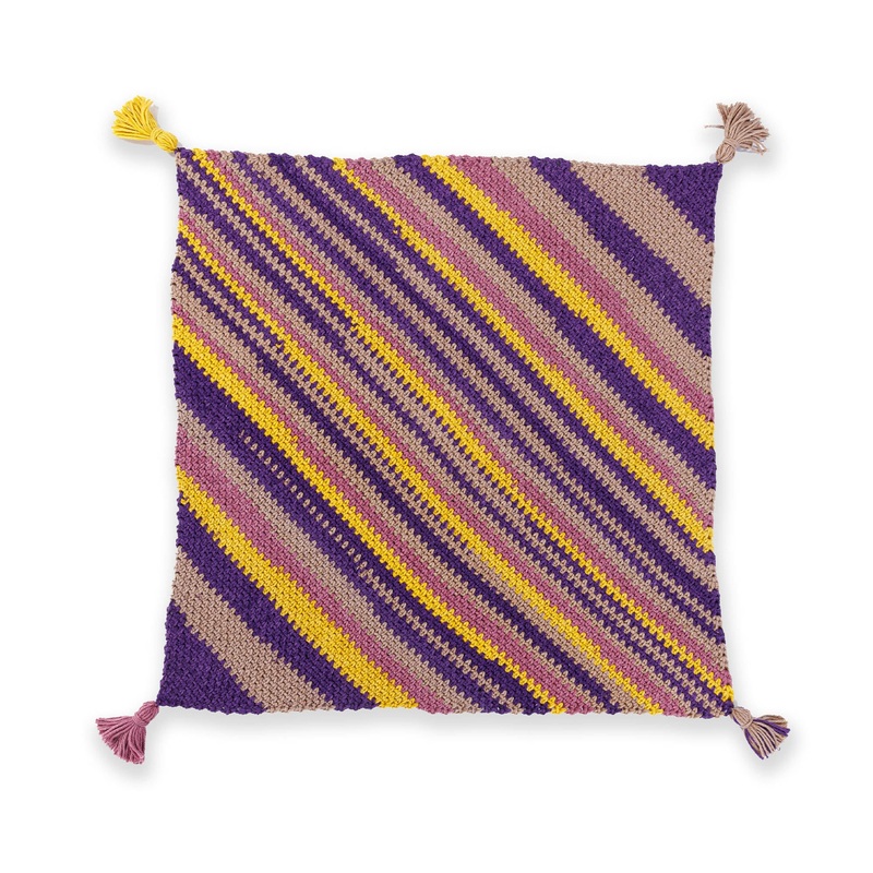 Red Heart Crochet Super Stripes On-A-Bias Blanket
