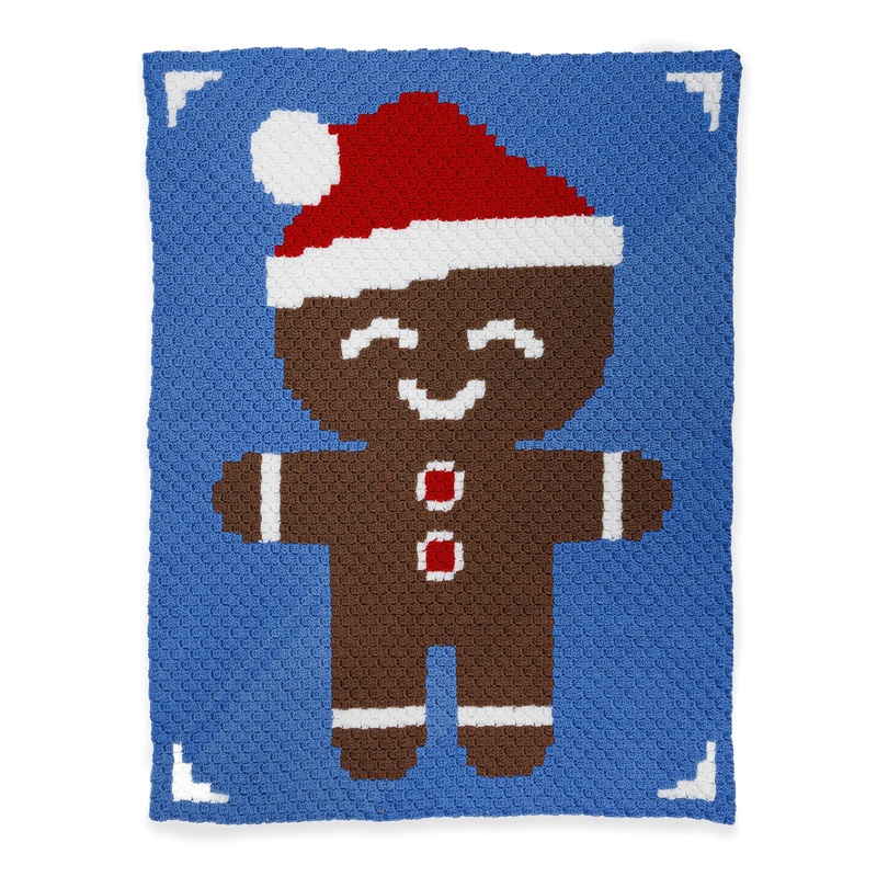 Red Heart Gingerbread Friend Crochet Blanket