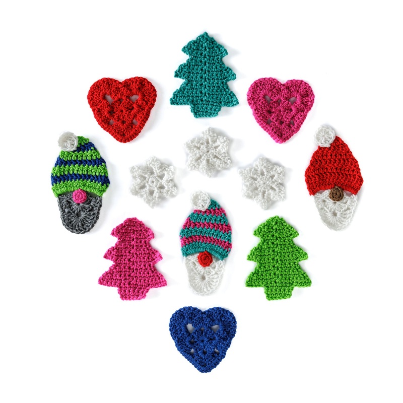 Red Heart Ho Ho Holiday Christmas Crochet Appliques