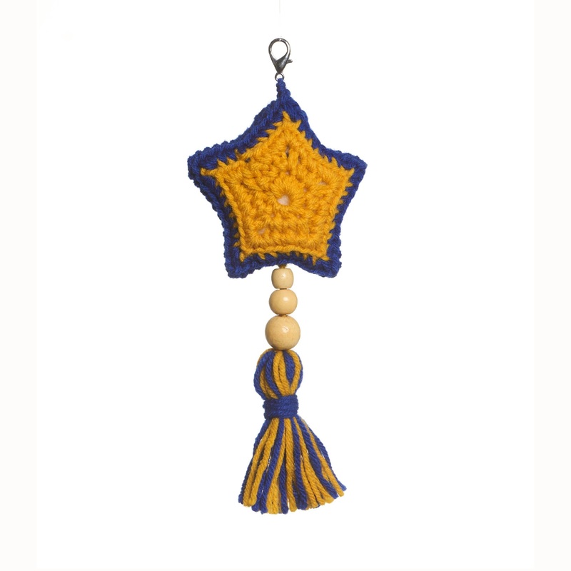Red Heart Shooting Star Crochet Bag Charm
