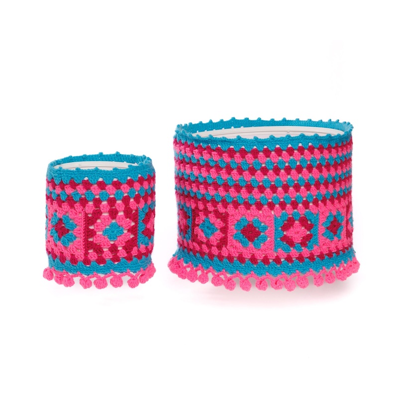 Red Heart Throwing Shade Crochet Lampshade