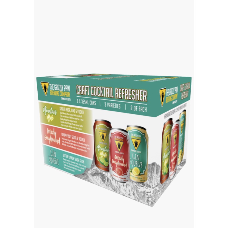 Grizzly Paw ‘Craft Cocktail Refresher’ Mix Pack – 6 x 355ML