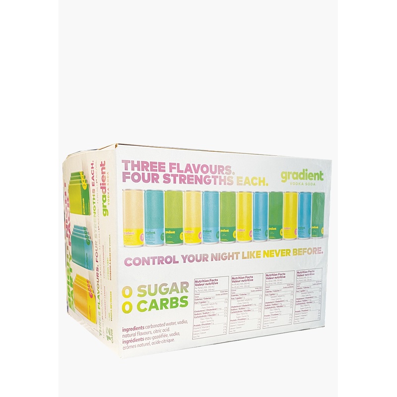 Gradient Vodka Soda Variety Pack – 12 x 355ML