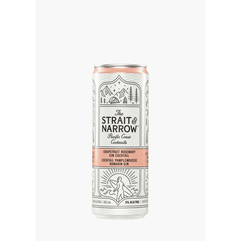 The Strait & Narrow ‘Grapefruit Rosemary’ Gin Cocktail – 6 x 355ML