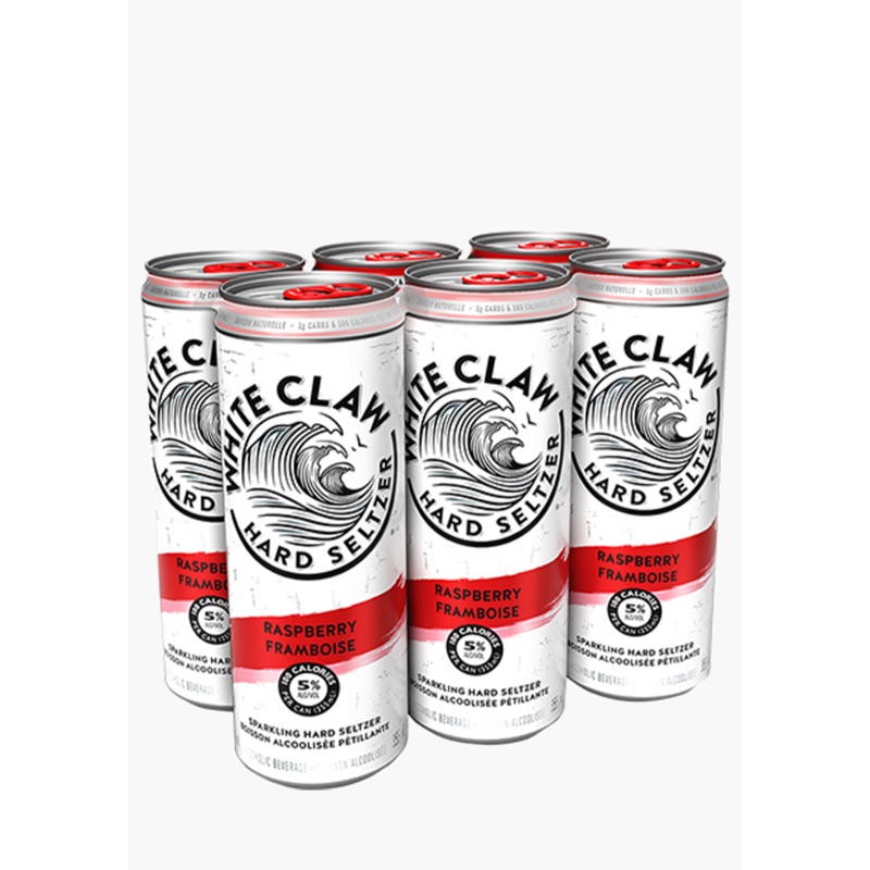White Claw Raspberry Sparkling Hard Seltzer – 6 X 355ML