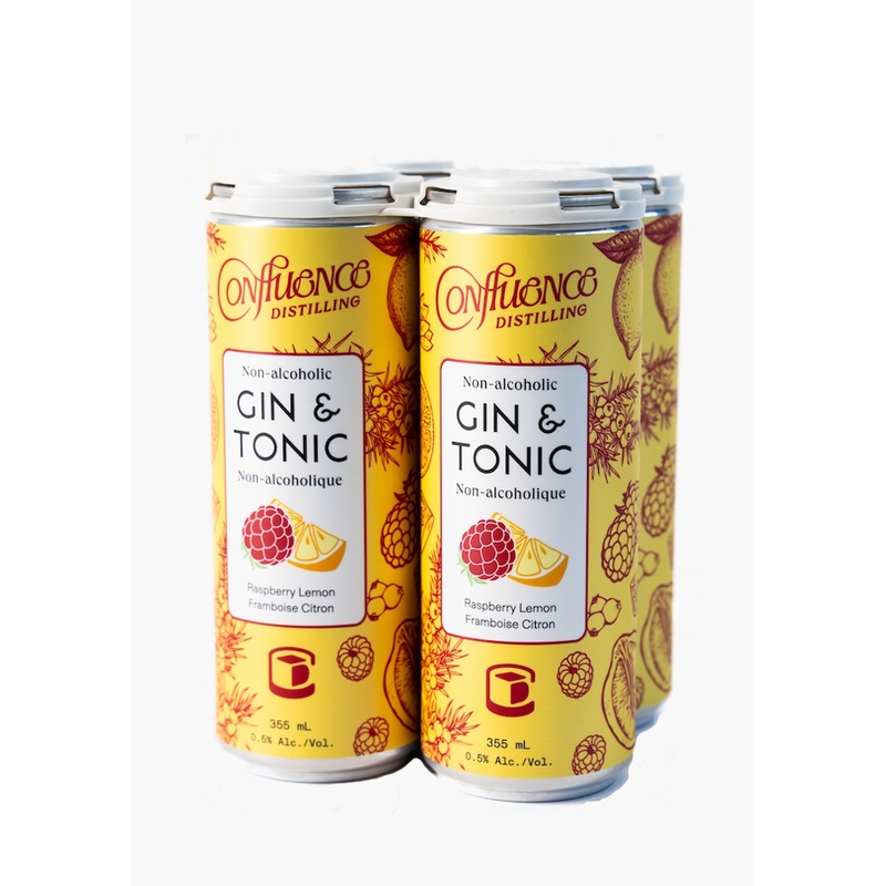 Confluence Raspberry Lemon Non-Alcoholic Gin & Tonic – 4x355ML