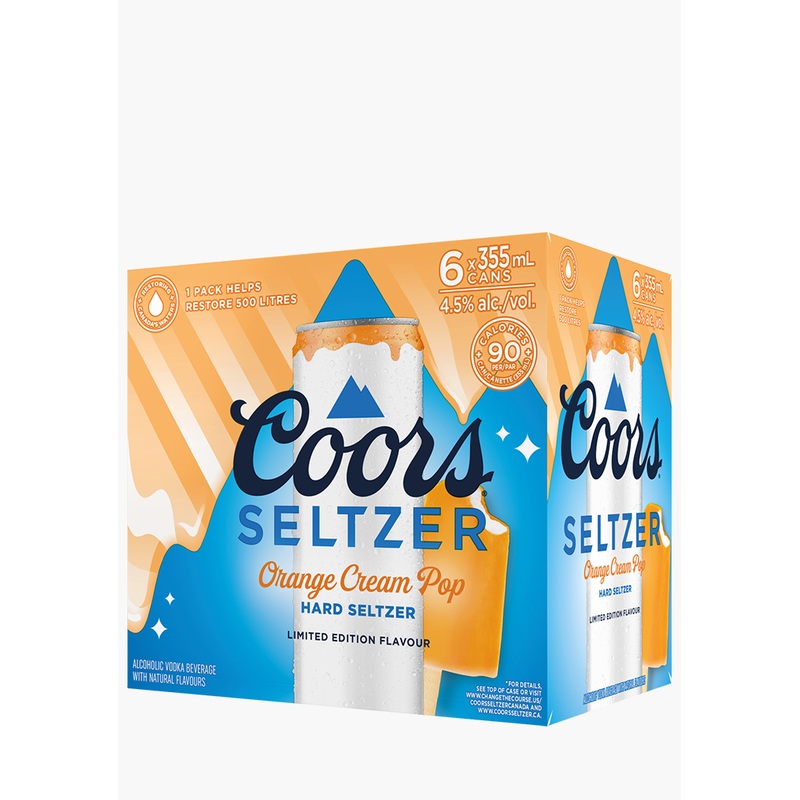 Coors ‘Orange Cream Pop’ Seltzer – 6 x 355ML
