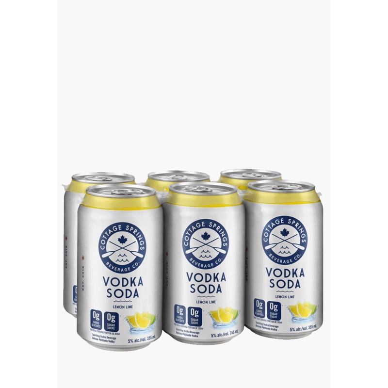 Cottage Springs Lemon Lime Vodka Soda – 6 x 355ml