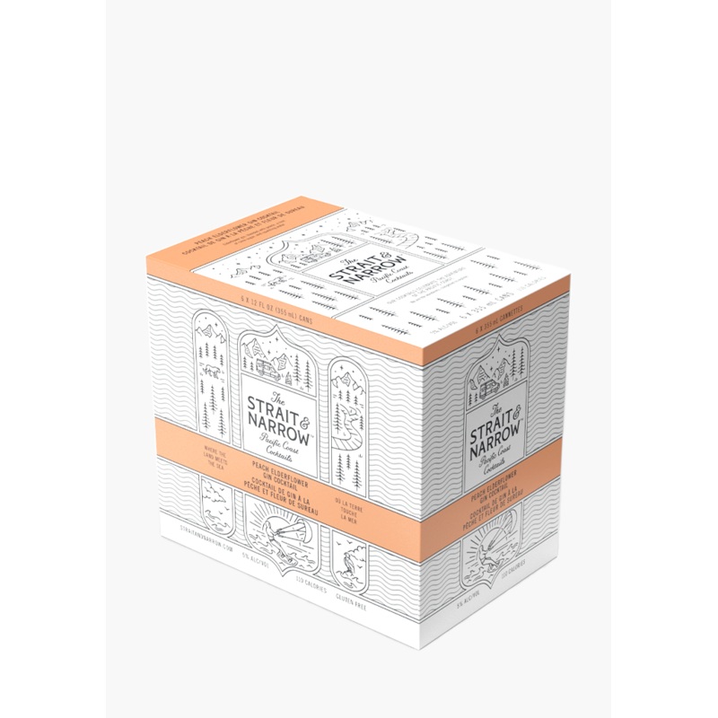 Strait & Narrow ‘Peach Elderflower’ Gin Cocktail – 6 X 355ML