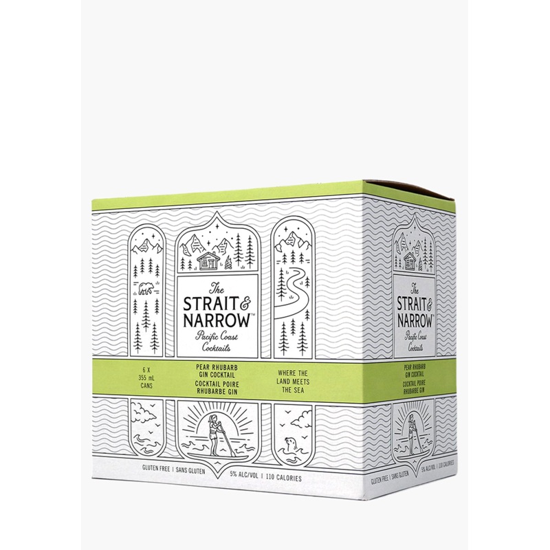 Strait & Narrow Pear Rhubarb Gin Cocktail – 6 X 355ML
