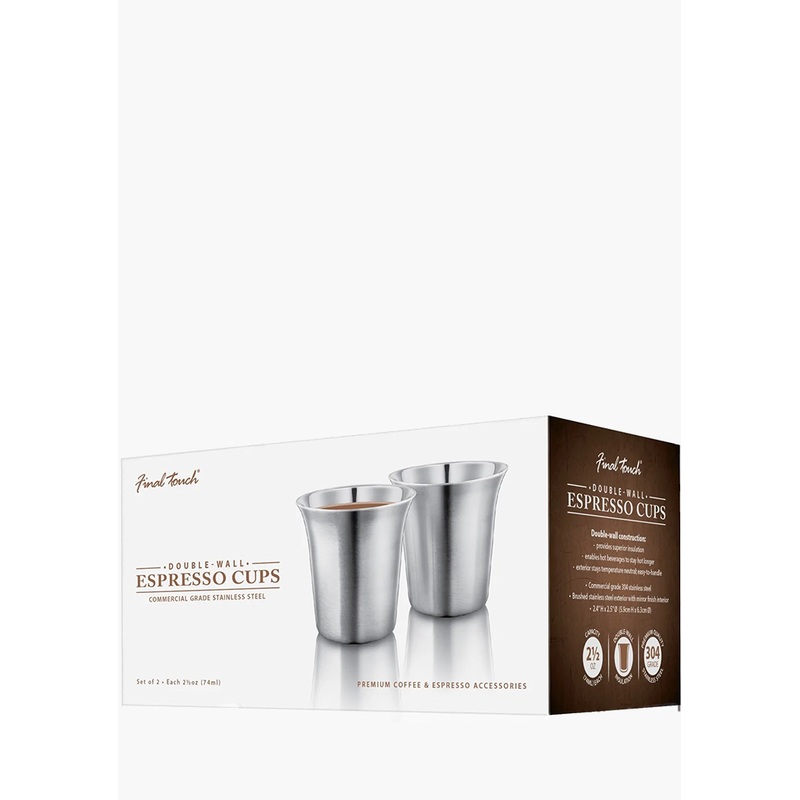Final Touch Double-Walled Espresso Cups – 2 Pack