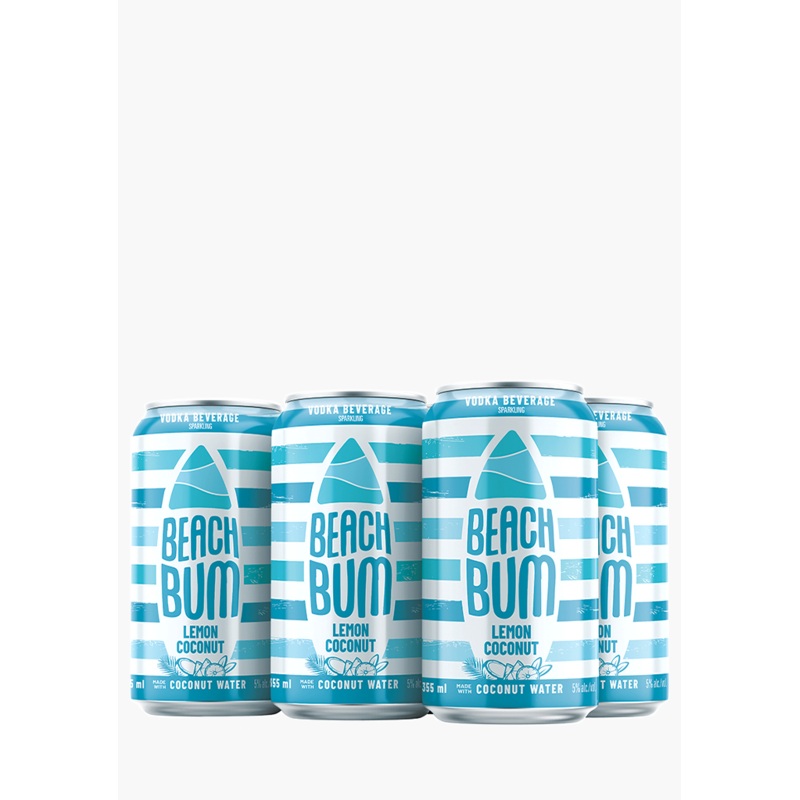 Beach Bum ‘Lemon Coconut’ Sparkling Vodka Coconut Water – 6 x 355ML