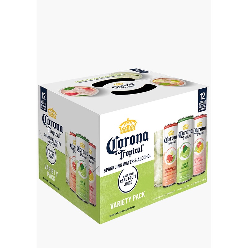 Corona Tropical Sparkling Water & Vodka Variety Pack – 12 x 355ML