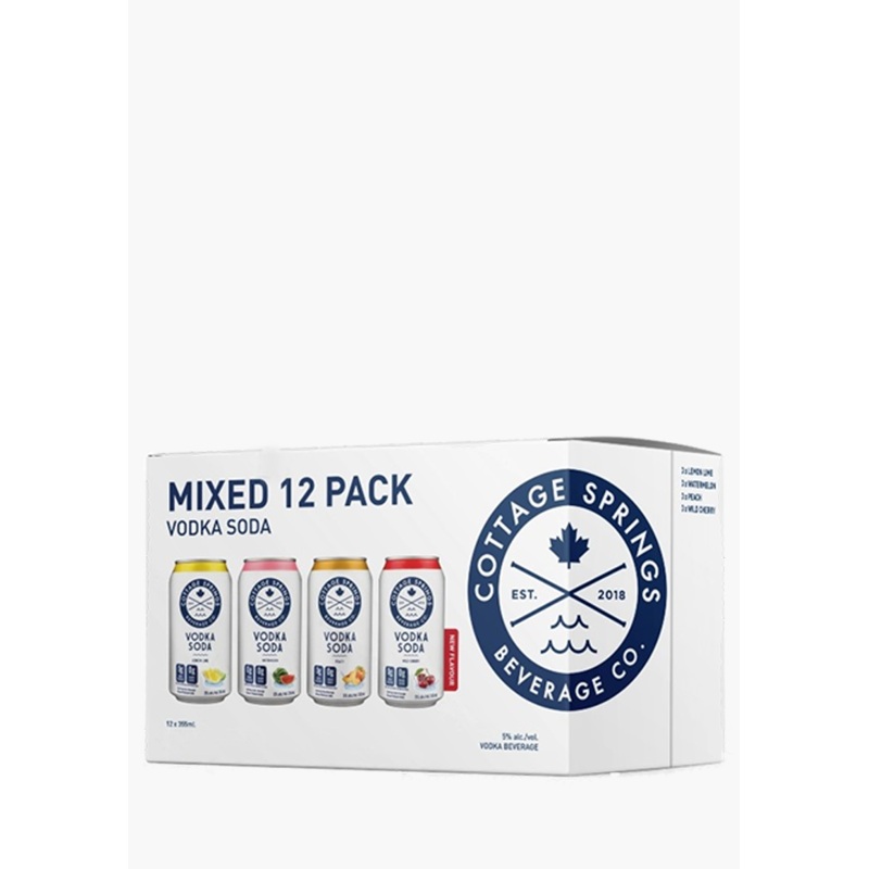 Cottage Springs Vodka Soda Mixed Pack – 12x355ML
